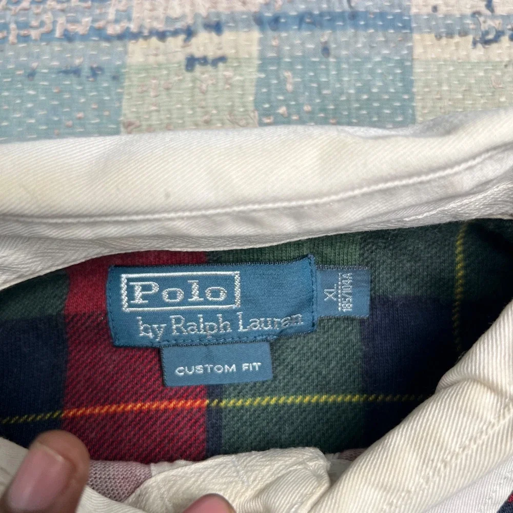 Polo Ralph Lauren Plaid Rugby Shirt Mercer RL Polo Team Big Pony 2009 XL